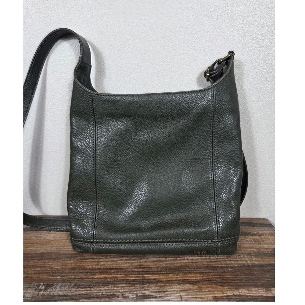 The Sak De Young Classic Leather Crossbody Bag in Moss Green Elevated